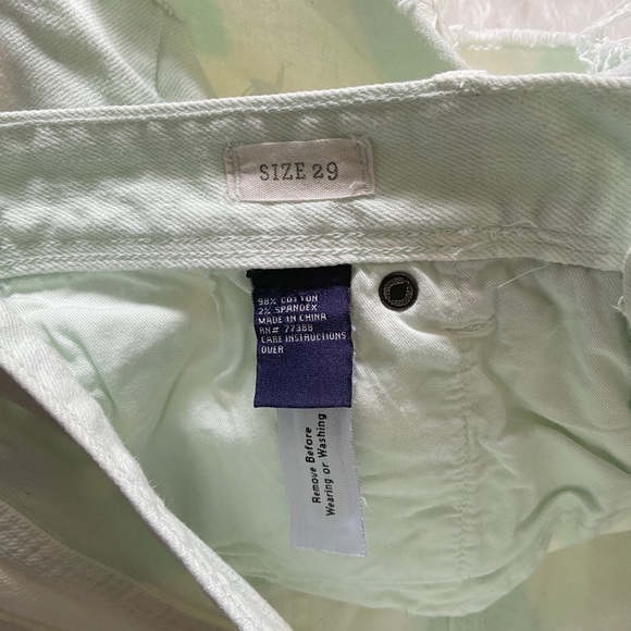 madewell denim shorts mint tie dye bleach cutoff jean shorts festival style - Picture 8 of 16